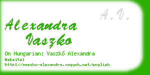 alexandra vaszko business card